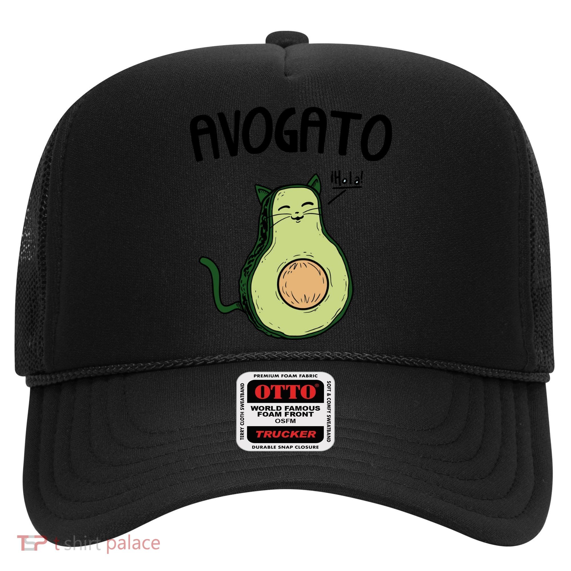 Mens Avogato Trending Avocado Cat Cute Cat Face Novelty Cat Hat