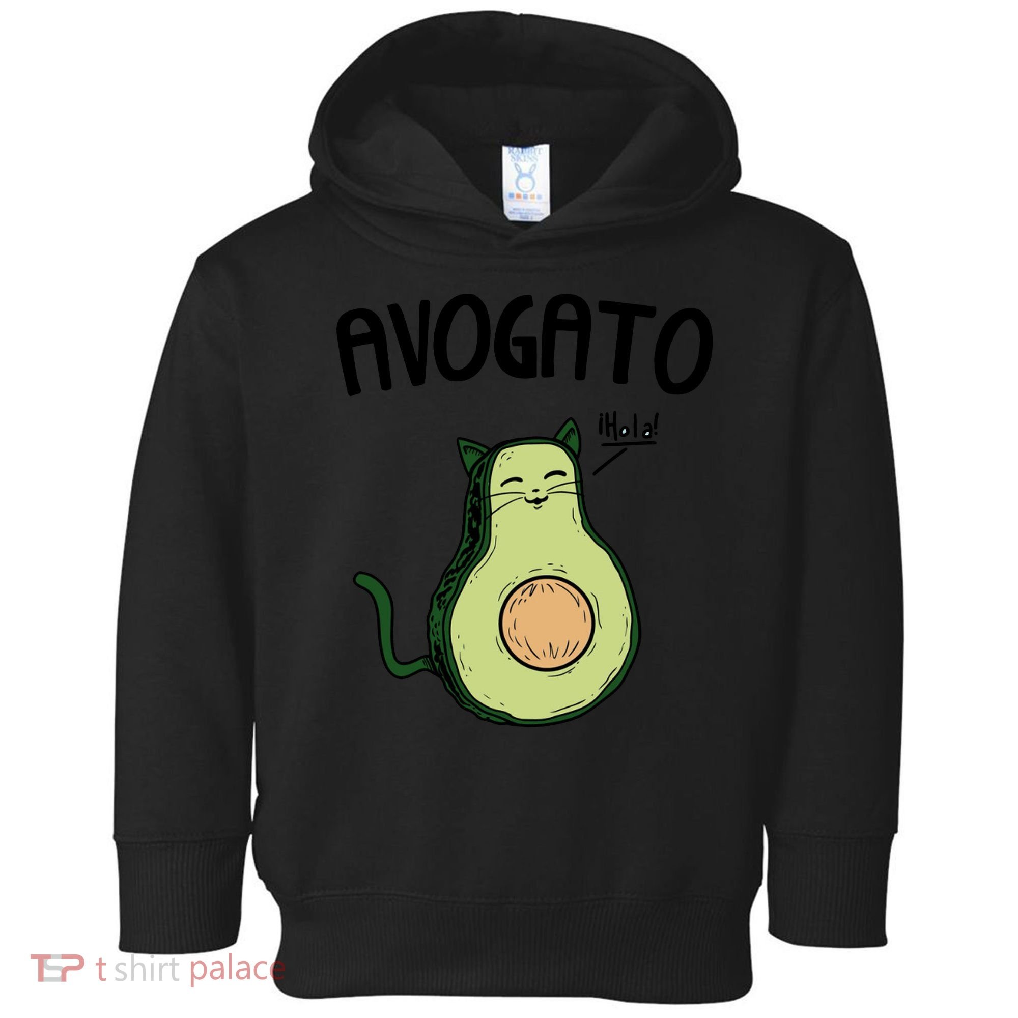 Mens Avogato Trending Avocado Cat Cute Cat Face Novelty Cat Toddler Hoodie