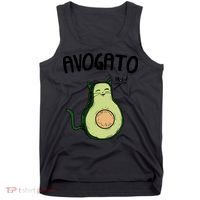 Mens Avogato Trending Avocado Cat Cute Cat Face Novelty Cat Tank Top thumb 0