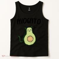 Mens Avogato Trending Avocado Cat Cute Cat Face Novelty Cat Tank Top thumb 2
