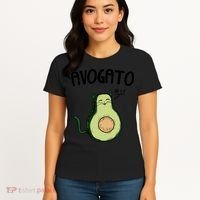 Mens Avogato Trending Avocado Cat Cute Cat Face Novelty Cat Women's T-Shirt thumb 4