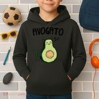 Mens Avogato Trending Avocado Cat Cute Cat Face Novelty Cat Kids Hoodie thumb 2