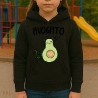 Mens Avogato Trending Avocado Cat Cute Cat Face Novelty Cat Kids Hoodie thumb 3
