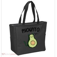 Mens Avogato Trending Avocado Cat Cute Cat Face Novelty Cat Tote Bag thumb 2