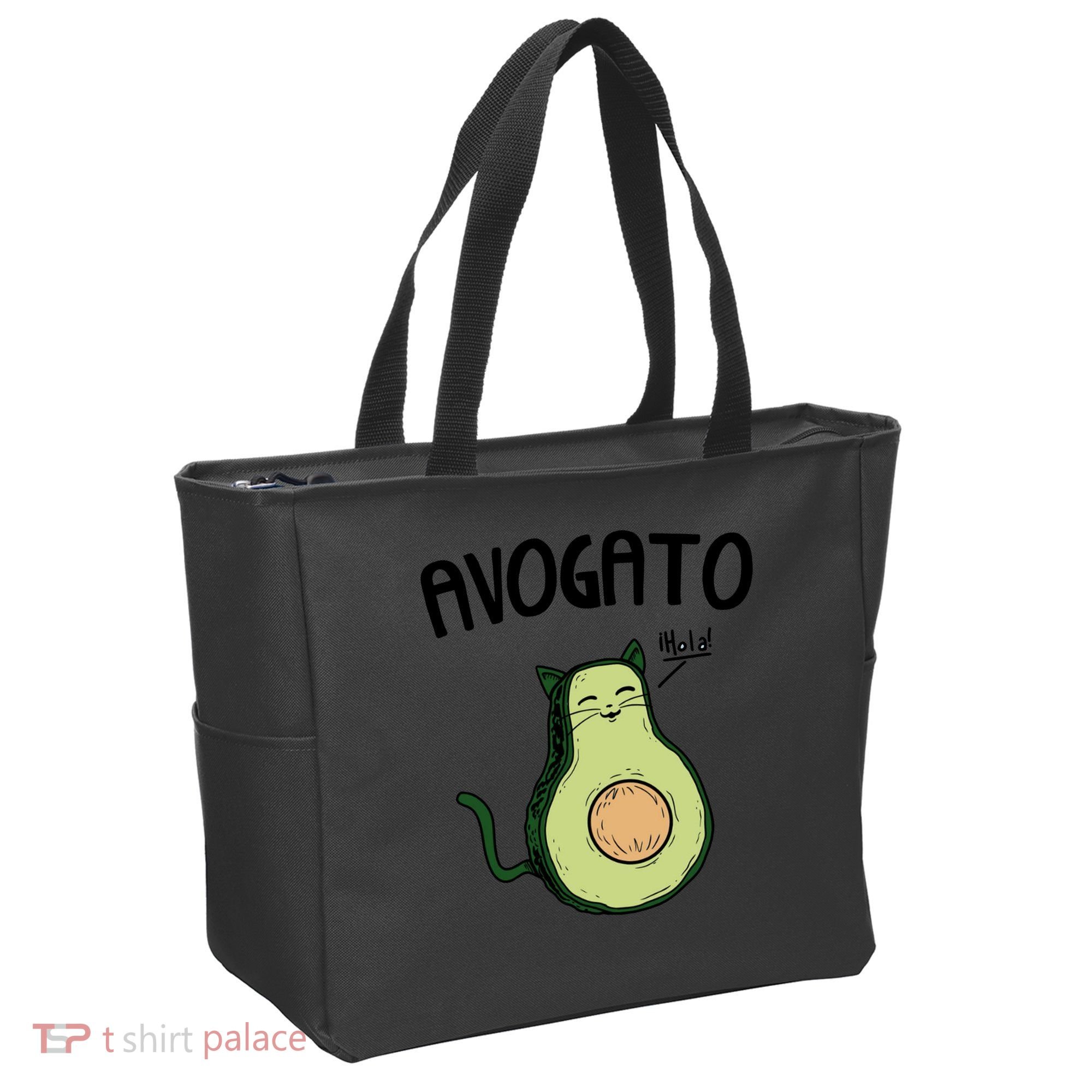 Mens Avogato Trending Avocado Cat Cute Cat Face Novelty Cat Tote Bag