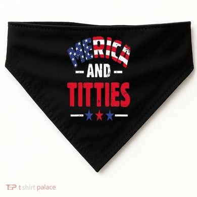Merica And Titties USA-Made Doggie Bandana