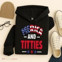 Merica And Titties Hoodie thumb 4