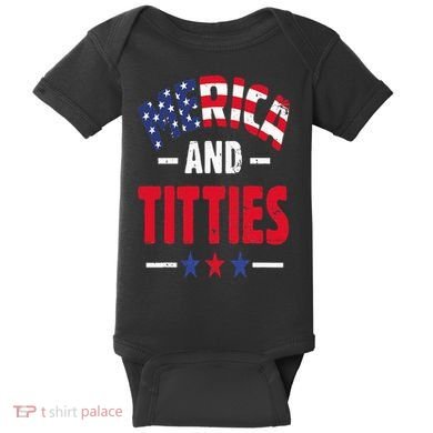 Merica And Titties Baby Bodysuit