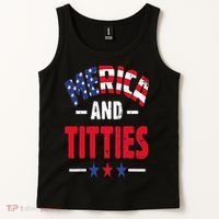 Merica And Titties Tank Top thumb 2