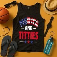 Merica And Titties Tank Top thumb 4