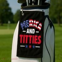 Merica And Titties Golf Towel thumb 2