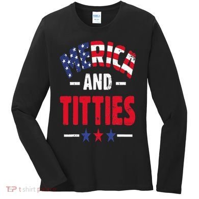 Merica And Titties Women's Long Sleeve Shirt