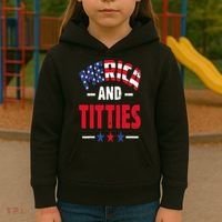 Merica And Titties Kids Hoodie thumb 3