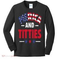Merica And Titties Kids Long Sleeve Shirt thumb 0