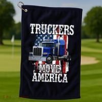 Move America Truckers USA Golf Towel thumb 1