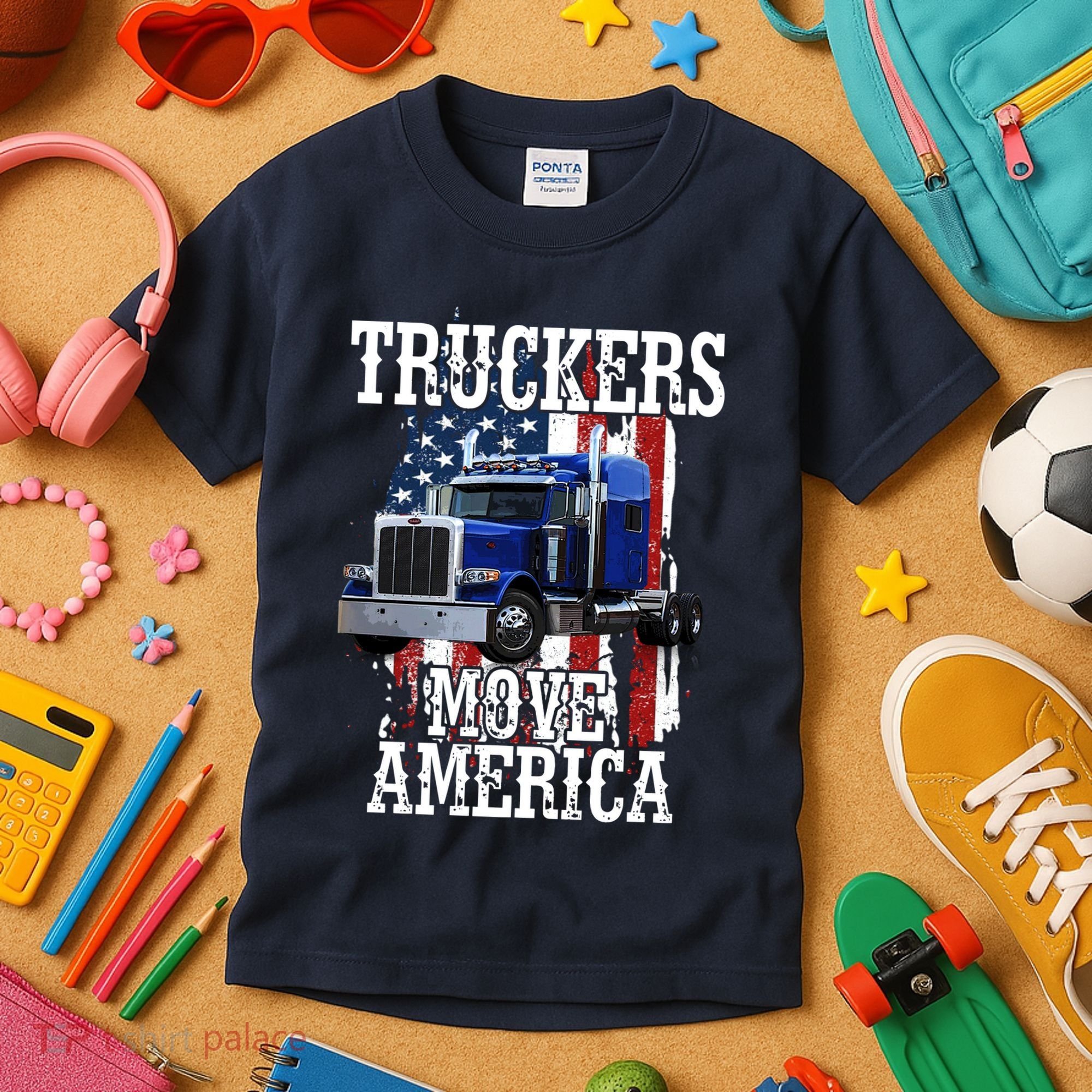 Move America Truckers USA Kids T-Shirt