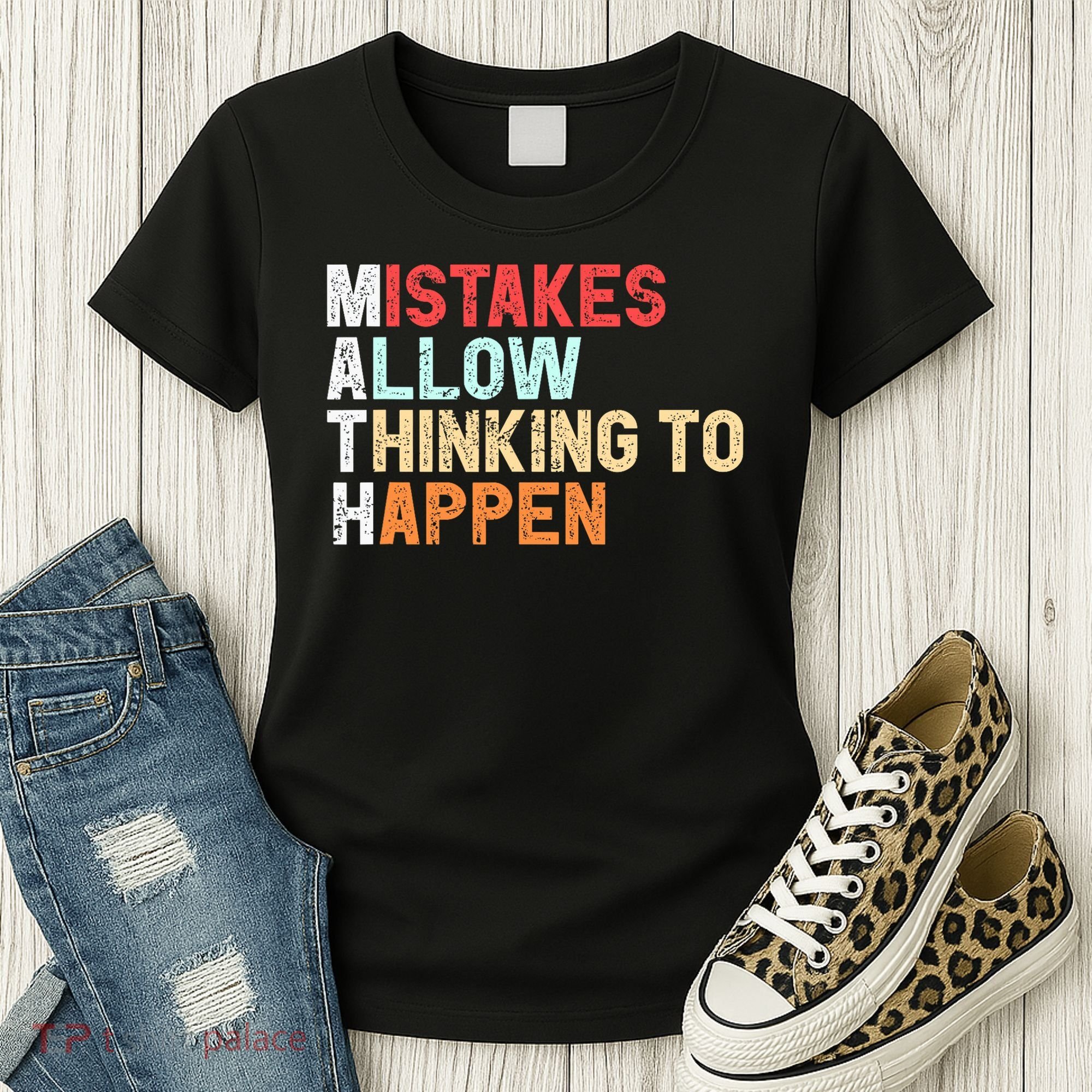 Mistakes Allow Thinking To Happen Math Teacher Math Amazon.com Women's T-Shirt