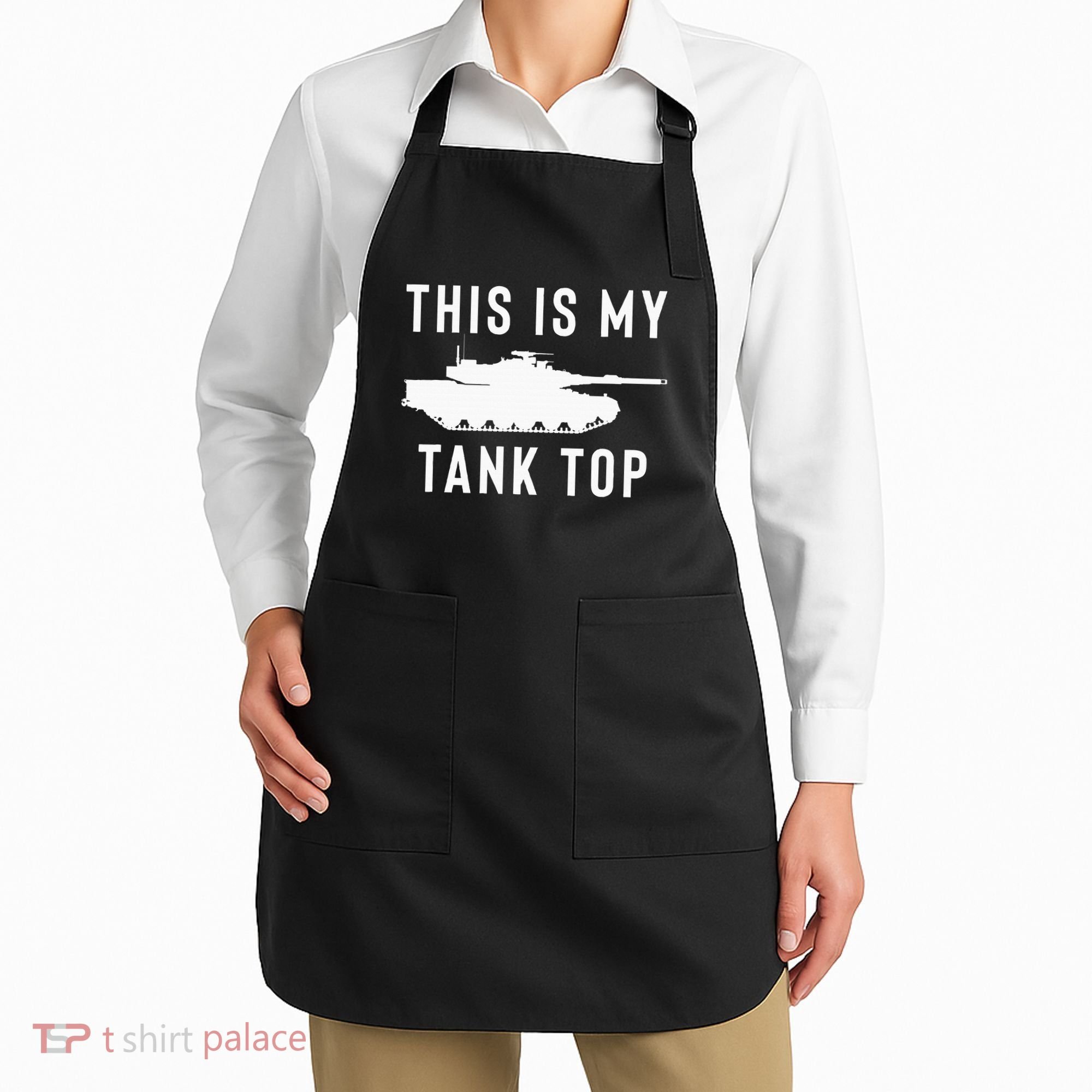 M1 Abrams Tank Funny Sarcastic Military Pun Gift Apron