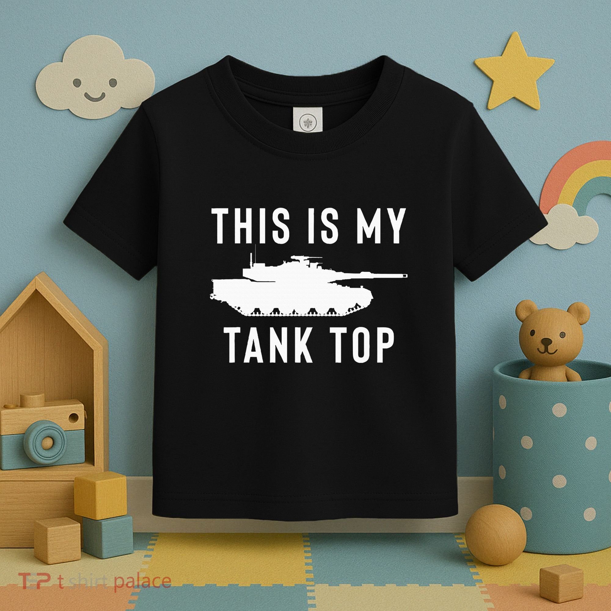 M1 Abrams Tank Funny Sarcastic Military Pun Gift Toddler T-Shirt