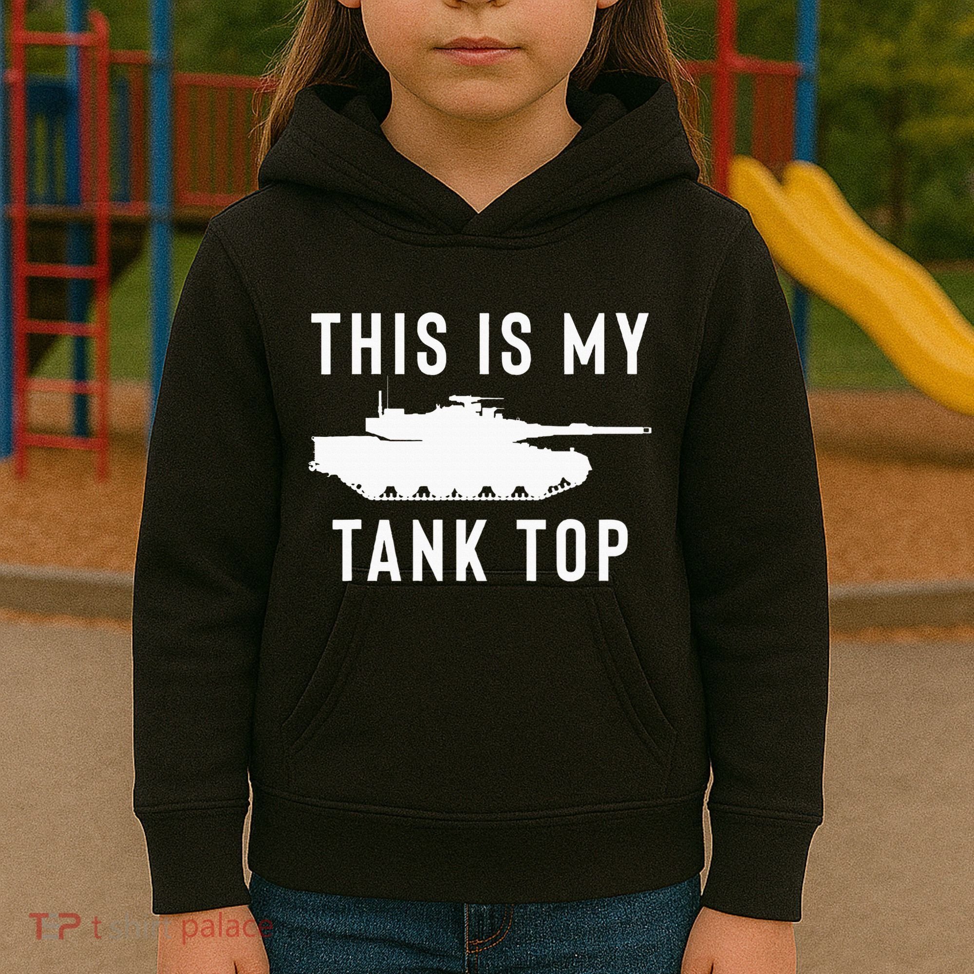 M1 Abrams Tank Funny Sarcastic Military Pun Gift Kids Hoodie