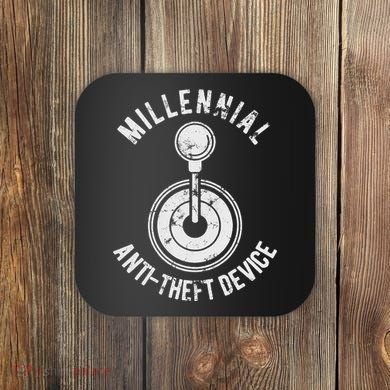 Millennial Anti Theft Device Funny Manual Transmission Coaster