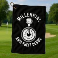 Millennial Anti Theft Device Funny Manual Transmission Golf Towel thumb 1