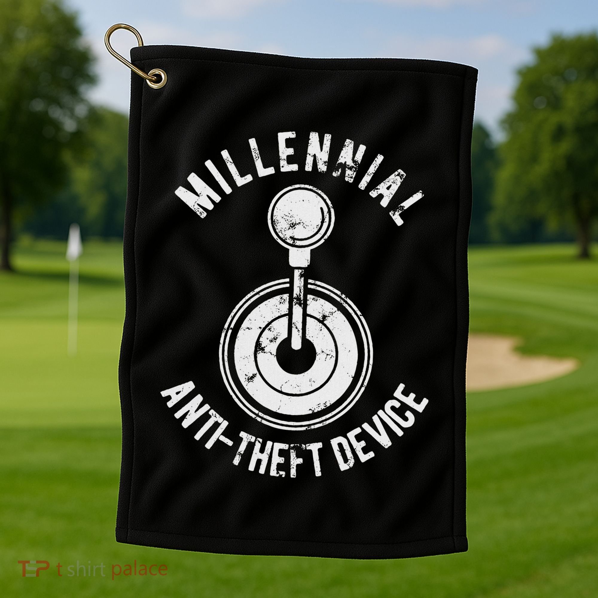 Millennial Anti Theft Device Funny Manual Transmission Golf Towel