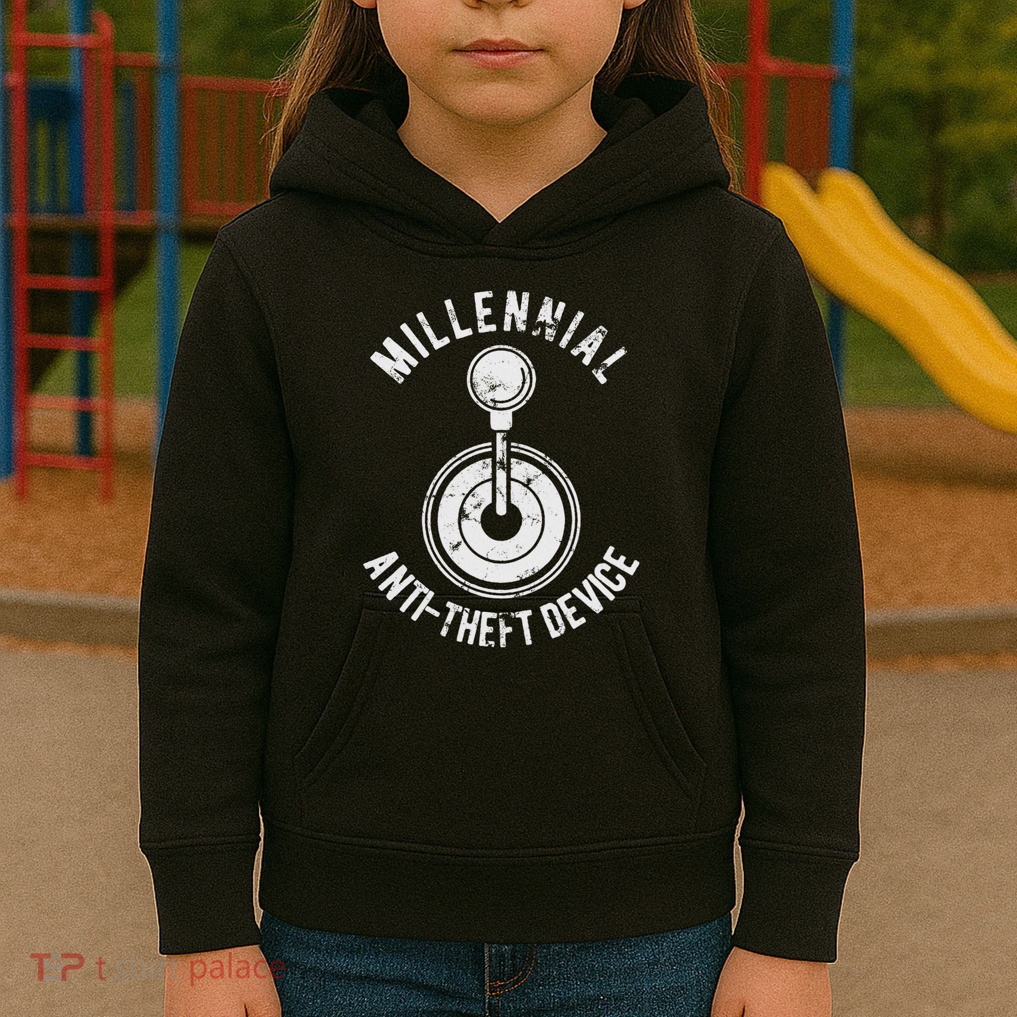 Millennial Anti Theft Device Funny Manual Transmission Kids Hoodie