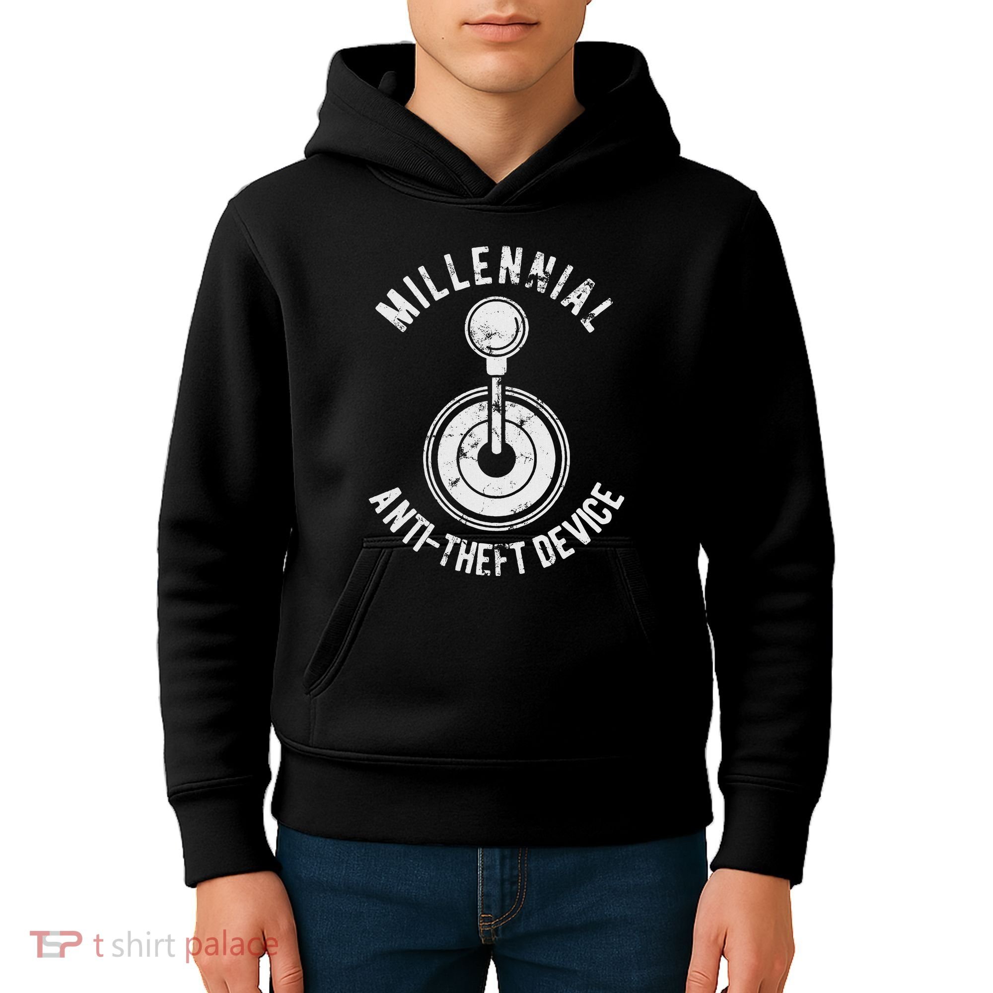 Millennial Anti Theft Device Funny Manual Transmission Kids Hoodie
