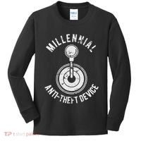 Millennial Anti Theft Device Funny Manual Transmission Kids Long Sleeve Shirt thumb 0