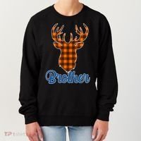 Matching Holiday Family Plaid Reindeer Brother Women's Sweatshirt thumb 0