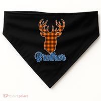 Matching Holiday Family Plaid Reindeer Brother USA-Made Doggie Bandana thumb 0