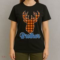 Matching Holiday Family Plaid Reindeer Brother T-Shirt thumb 4