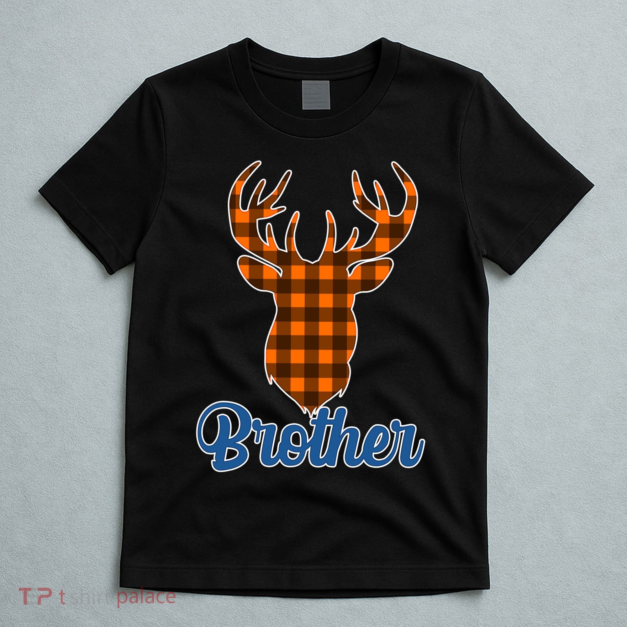 Matching Holiday Family Plaid Reindeer Brother T-Shirt