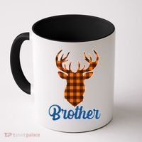 Matching Holiday Family Plaid Reindeer Brother Coffee Mug thumb 0