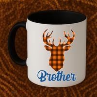Matching Holiday Family Plaid Reindeer Brother Coffee Mug thumb 2