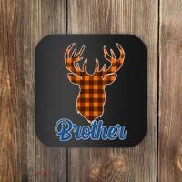 Matching Holiday Family Plaid Reindeer Brother Coaster thumb 0
