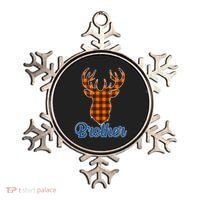 Matching Holiday Family Plaid Reindeer Brother Ornament thumb 0