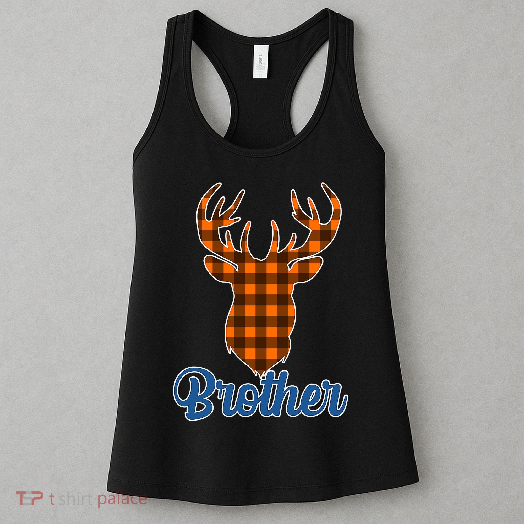Matching Holiday Family Plaid Reindeer Brother Women's Tank Top