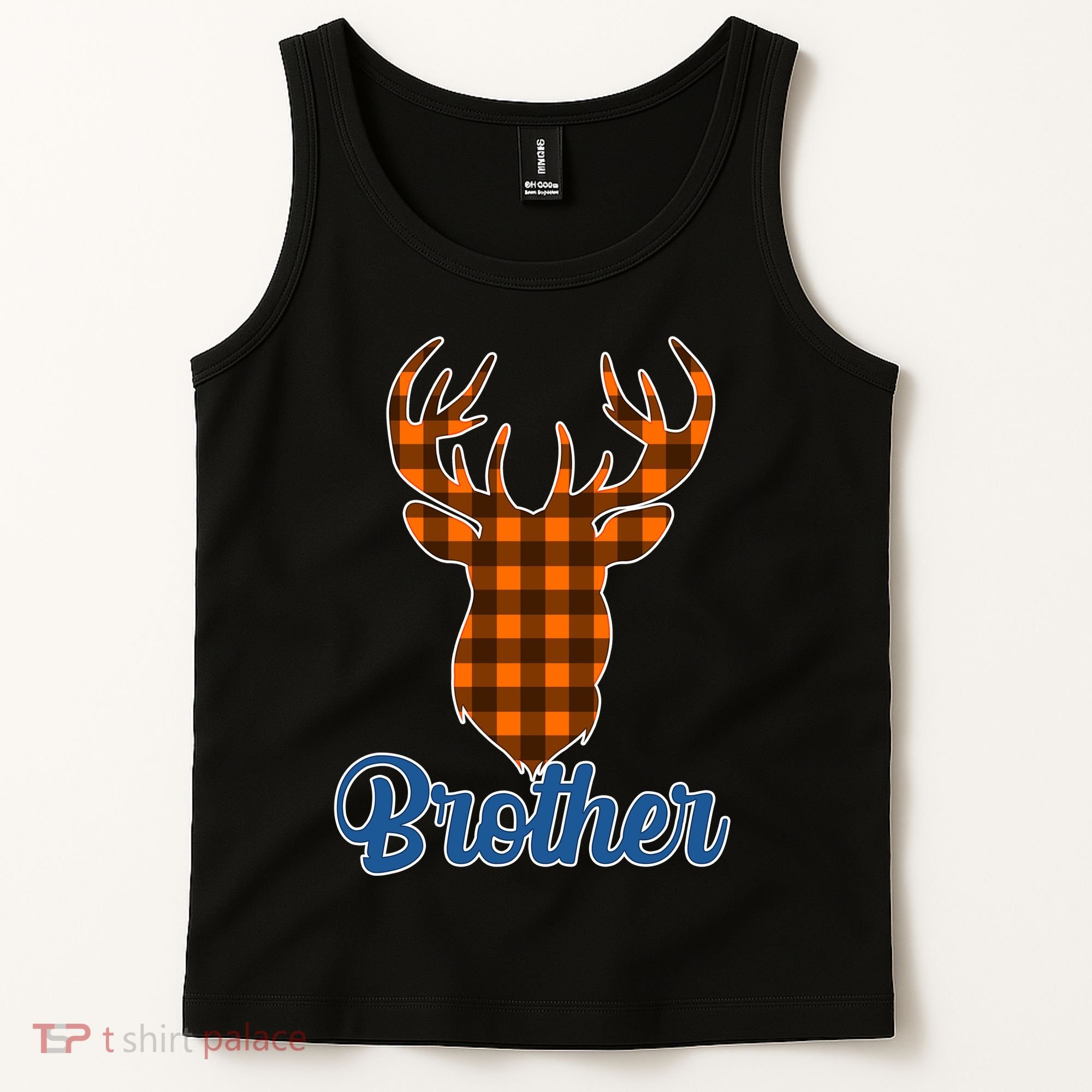 Matching Holiday Family Plaid Reindeer Brother Tank Top