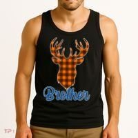 Matching Holiday Family Plaid Reindeer Brother Tank Top thumb 3