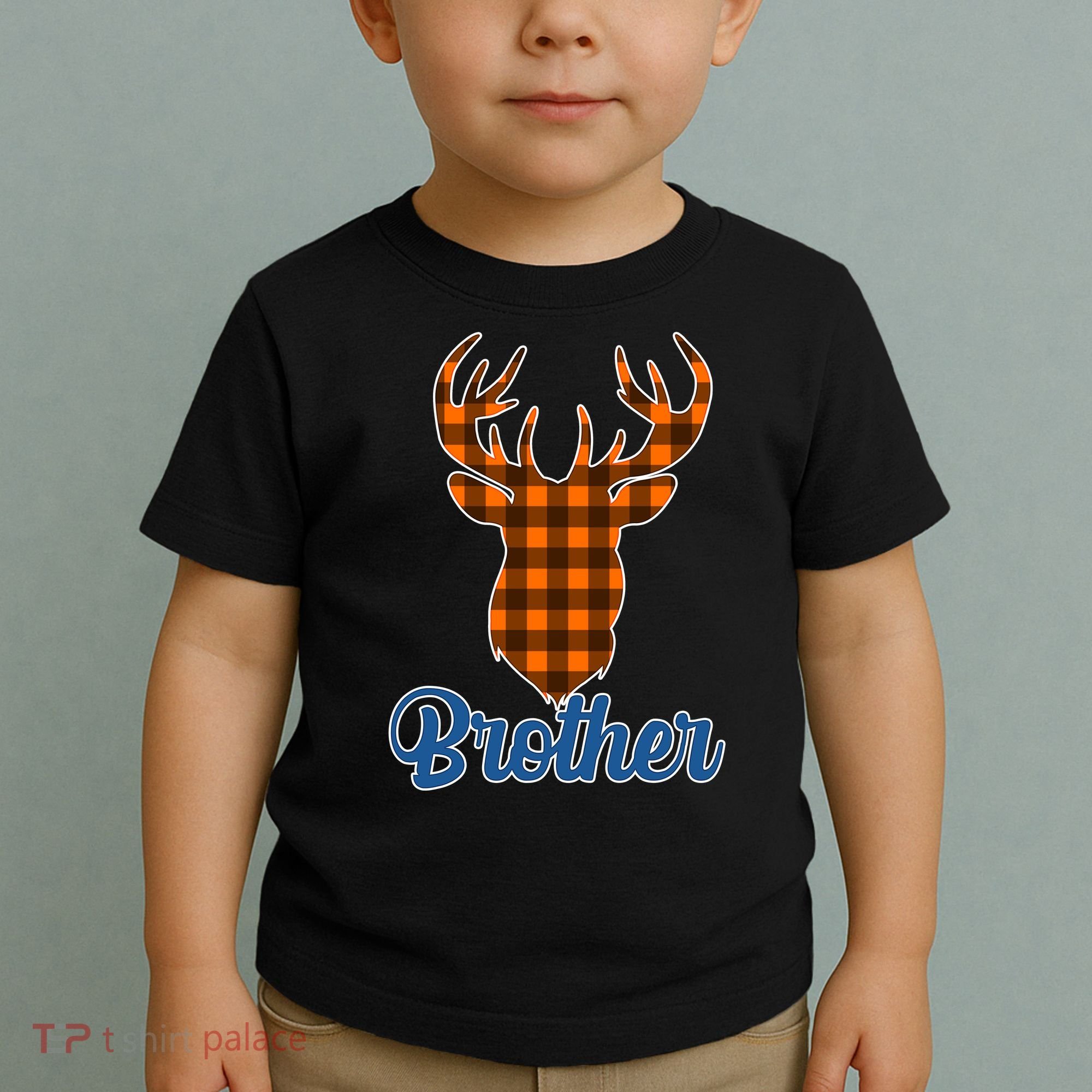 Matching Holiday Family Plaid Reindeer Brother Toddler T-Shirt