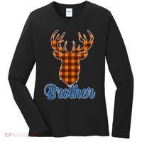 Matching Holiday Family Plaid Reindeer Brother Women's Long Sleeve Shirt thumb 0