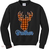 Matching Holiday Family Plaid Reindeer Brother Kids Sweatshirt thumb 0