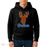 Matching Holiday Family Plaid Reindeer Brother Kids Hoodie thumb 4