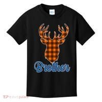 Matching Holiday Family Plaid Reindeer Brother Kids T-Shirt thumb 0