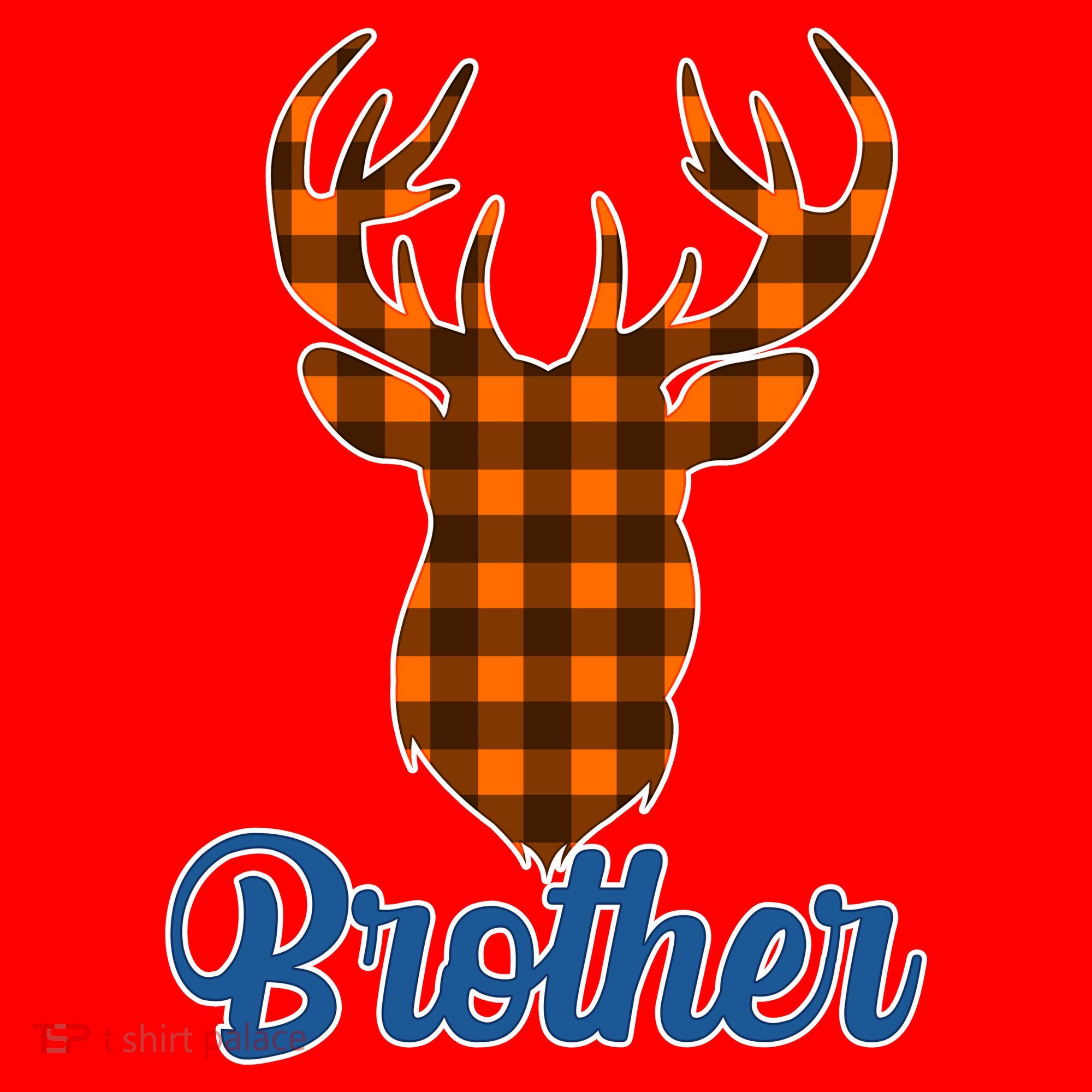 Matching Holiday Family Plaid Reindeer Brother Santa Hat