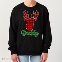 Matching Holiday Family Plaid Reindeer Daddy Women's Sweatshirt thumb 0