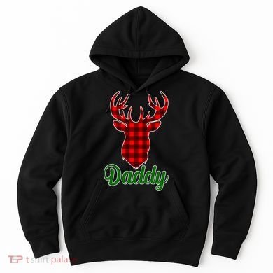 Matching Holiday Family Plaid Reindeer Daddy Hoodie
