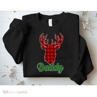 Matching Holiday Family Plaid Reindeer Daddy Sweatshirt thumb 2